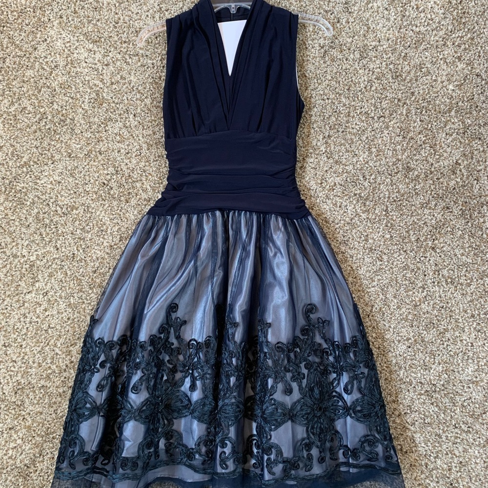 Navy Knee Length Prom/Homecoming/Evening Gown